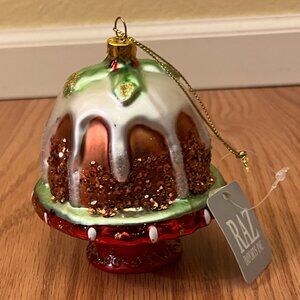 New pudding Bundt cake dessert Christmas glass ornament Kitchen Kaboodle